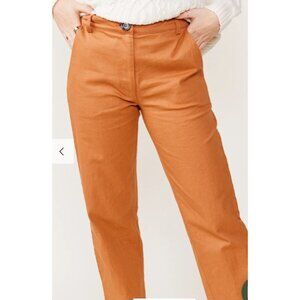 Able Womens Ann twill straight leg pants terra-cotta  Size 12 pockets new $110